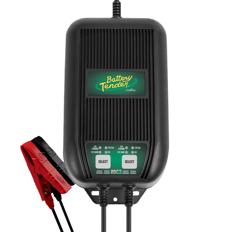 022-1002-DL-WH – BATTERY TEND Battery Charger, For 12 Volt Batteries Automotive 2-Bank Charger AGM/ Gel/ Flooded Lead...